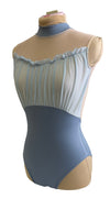 Light Blue Leo with front lace and nude open back #353-686