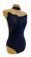 Navy Blue Leo with front lace and nude open back #353-686