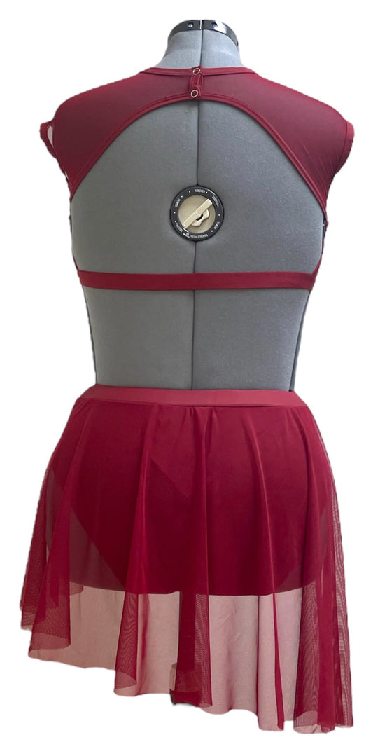 Burgundy two piece with Skirt #344-331