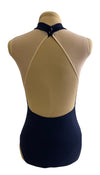 Navy Blue Leo with front lace and nude open back #353-686