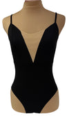 Black Leotard with V shaped open back #989-511