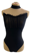 Black Leo with front lace and nude open back #353-686