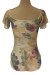 Floral Leotard with shoulder ruffles #344-331