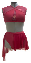 Burgundy two piece with Skirt #344-331