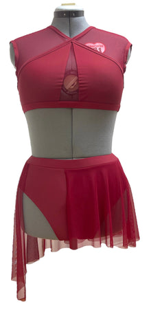  Burgundy two piece with Skirt #344-331