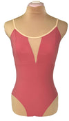 Coral Leotard with V shaped open back #989-511