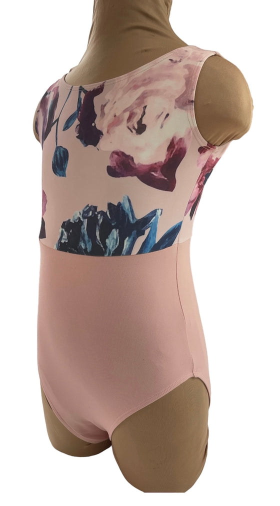 Child Pink Floral Design Leotard #235-246