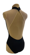 Black Leo with front lace and nude open back #353-686