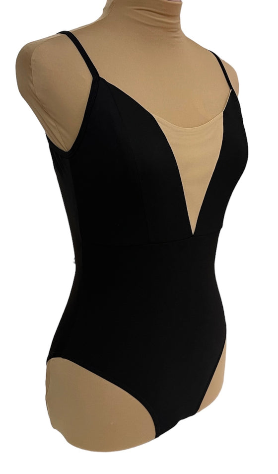 Black Leotard with V shaped open back #989-511