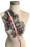 Black lace 3D flowers appliqué #798-771