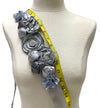 Large Gray Flower Sash with Crystals #798-771