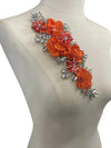 Orange 3D flowers with Crystal