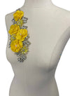 Yellow 3 D flowers with Crystal