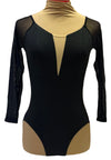 Black Leotard with Mesh insert and Sleeves