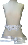 White Flower Sash with Crystals #798-771