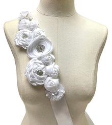  White Flower Sash with Crystals #798-771