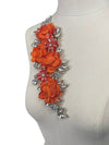 Orange 3D flowers with Crystal