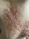 Pink floral lace appliqués #798-771