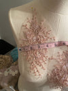 Pink floral lace appliqués #798-771