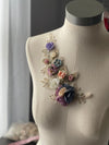 Pair or Single Multi color 3D flowers lace appliqués