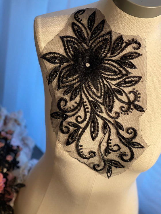 Black Lace Appliqué