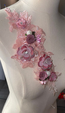  3D Flowers lace applique