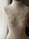 Pair of beaded floral appliques #146-917