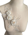 3D White Floral Applique