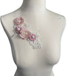 3D Pink and White Floral Appliqué with Pearls #798-771