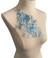 3D Blue Floral Appliqué with Blue Pearls #798-771