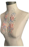 Pair of 3D multi color floral applique