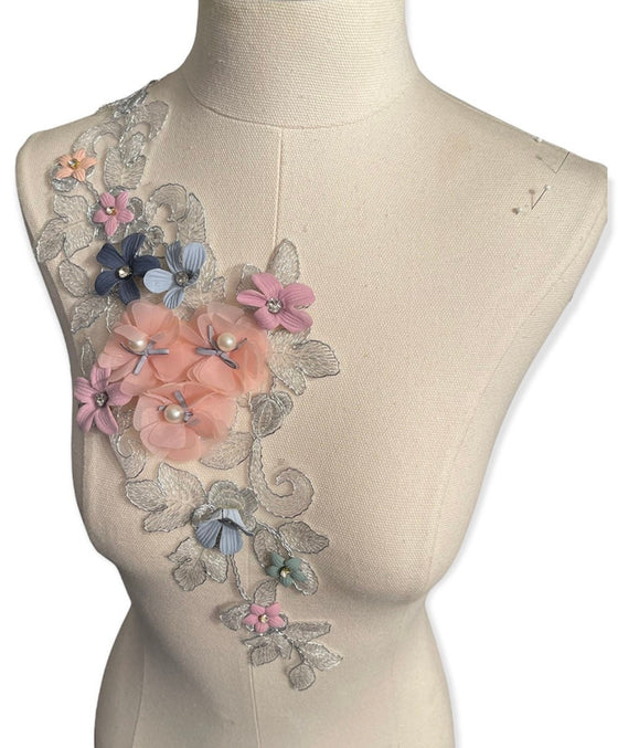 3D Floral applique multi color