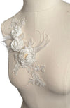 3D White Floral Applique