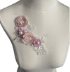 3D Pink and White Floral Appliqué with Pearls #798-771