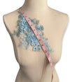 3D Blue Floral Appliqué with Blue Pearls #798-771