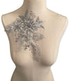 Silver/Grey appliqus with pearls and small rhinestones #273-831