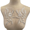 White Floral Applique with Pearls