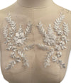 White Floral Applique with Pearls