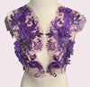 Purple Floral Applique with Pearls and Sequin