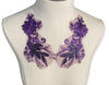 Purple Floral Applique with Pearls and Sequin