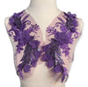 Purple Floral Applique with Pearls and Sequin