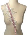 White flower lace appliqués with Pearls #798-771