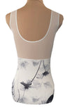 White Adult Floral Design Dance Leotard