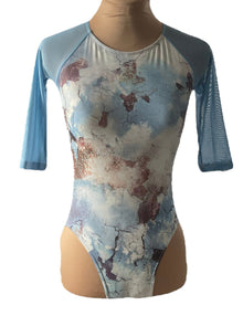  Blue Adult Crushed Design Leotard #222-772