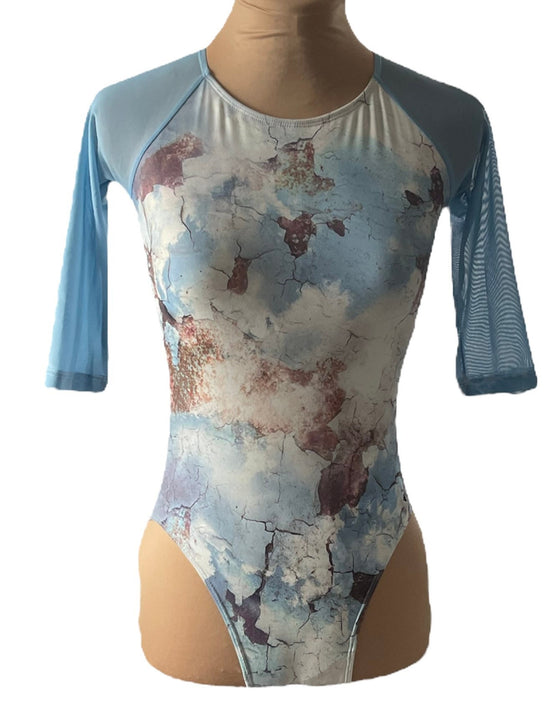 Blue Adult Crushed Design Leotard #222-772