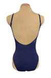 Navy Blue Adult Floral Leotard