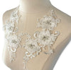 Pair of White applique with rhinestones and pearls #146-917