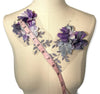 Pair of Purple and Gray appliques with 3D flowers