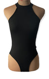 Black Adult Leotard with Floral Print on the back mesh