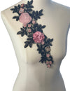 3D flowers black lace Appliqus Single or Pairs